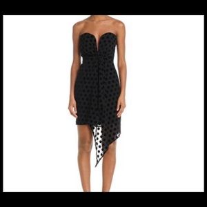 Bardot Strapless Polka Croset style dress